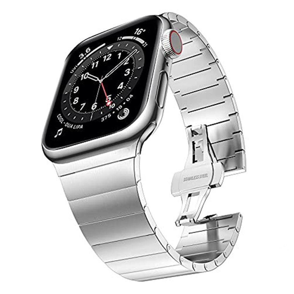 JLT For Apple Watch Ultra 2 49mm Series 9 45mm SE (2023) 44mm Ultra 49mm 8 7 45mm 6 5 4 SE (2022) SE 44mm 3 2 1 42mm Stainless Steel Watch Strap Replacement Wrist Band with Buckle Design JLT For Apple Watch Ultra 2 49mm Series 9 45mm SE (2023) 44mm Ultra 49mm 8 7 45mm 6 5 4 SE (2022) SE 44mm 3 2 1 42mm Stainless Steel Watch Strap Replacement Wrist Band with Buckle Design